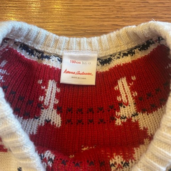 Hanna Andersson 150 US 12 yr Dear Deer Holiday Sweater Dress - Picture 4 of 4